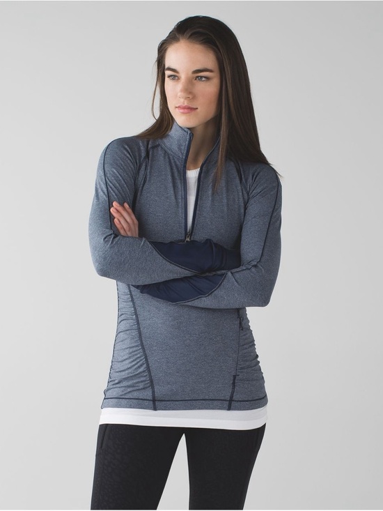 lululemon athletica Tops - Lululemon Kriss Cross 1/2 Zip - Heathered Inkwell